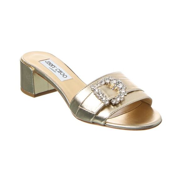 【再出品】JIMMY CHOO CHERI MULE 40 Champagn Jimmy Choo | Shoes | Jimmy Choo Cheri Mule 4 Leather Sandal Gold